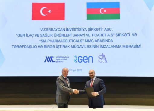GEN, Azerbaycan Yatırım Şirketi (AIC) ve SIA Pharmaceutical LLC, Azerbaycan'ın ilk ilaç üretim tesisini kurmak için hissedar anlaşması imzaladı.
