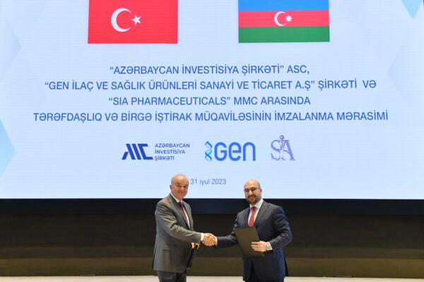 GEN, Azerbaycan Yatırım Şirketi (AIC) ve SIA Pharmaceutical LLC, Azerbaycan'ın ilk ilaç üretim tesisini kurmak için hissedar anlaşması imzaladı.