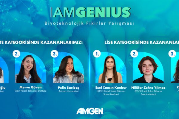 Amgen Türkiye’nin lise ve lisans öğrencilerinin yaratıcı fikirlerini ödüllendirdiği IamGenius Biyoteknolojik Fikirler Yarışması’nda kazananlar belli oldu. Dördüncü kez düzenlenen yarışmada bu yıl gençlerin, “Sağlığın Geleceği: Biyoteknoloji” teması ile geliştirdikleri fikirleri değerlendirildi. 100’den fazla öğrencinin başvuruda bulunduğu yarışmada üniversite kategorisinde; Altınbaş Üniversitesi’nden Zerrin Elçeoğlu birinci, İzmir Yüksek Teknoloji Enstitüsü’nden Merve Güven ikinci ve Ankara Üniversitesi’nden Pelin Sarıbaş üçüncü oldu. Lise kategorisinde ise BTSO Kamil Tolon Bilim ve Sanat Merkezi’nden Ezel Cansın Kanbur birinci, BTSO Kamil Tolon Bilim ve Sanat Merkezi’nden Nilüfer Zehra Yılmaz ikinci ve Ankara Fen Lisesi’nden Zeynep Şen üçüncü oldu.